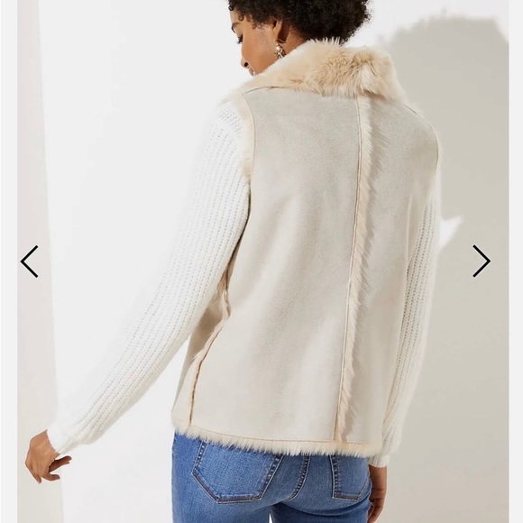 Ann Taylor Reversible Shearling Fur Vest - Picture 2 of 5